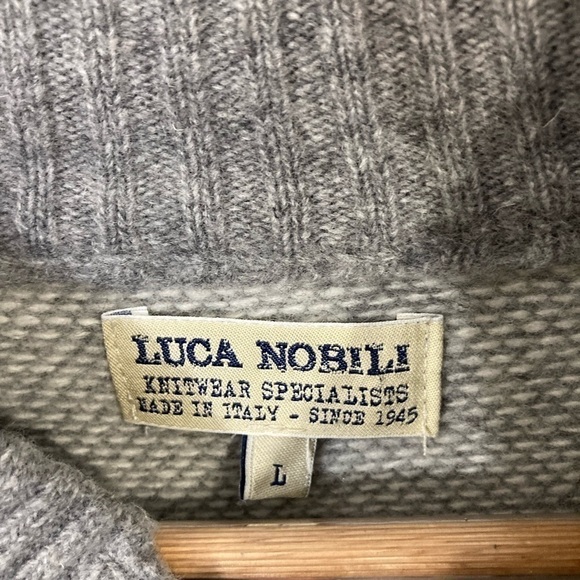 LUCA Nobili Made in Italy Wool blend sweater Large mock neck long sleeve - Picture 3 of 8